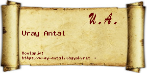 Uray Antal névjegykártya